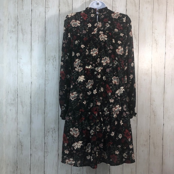Ophelia Roe High Neck Mock Floral Dress Small - Picture 2 of 14